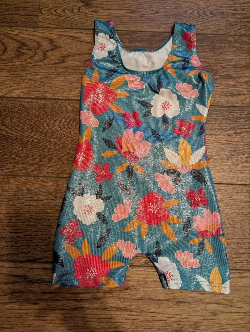 $ 💥3/$24 Teal Floral‎ Metallic Leotard
